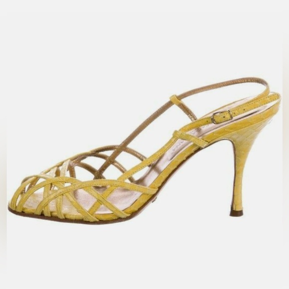 Dolce & Gabbana Yellow Strappy Women's Heels - Picture 2 of 6